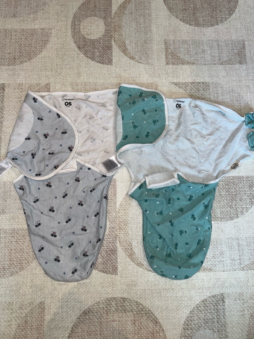 Keababies Sleep Sack Swaddle - Gray & Teal Two-Pack